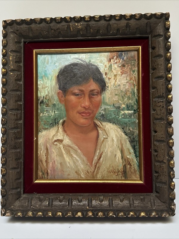 Vintage Painting Man Men Male Model SOUTH AMERICAN MEDEIROS SMALL Gem gallery