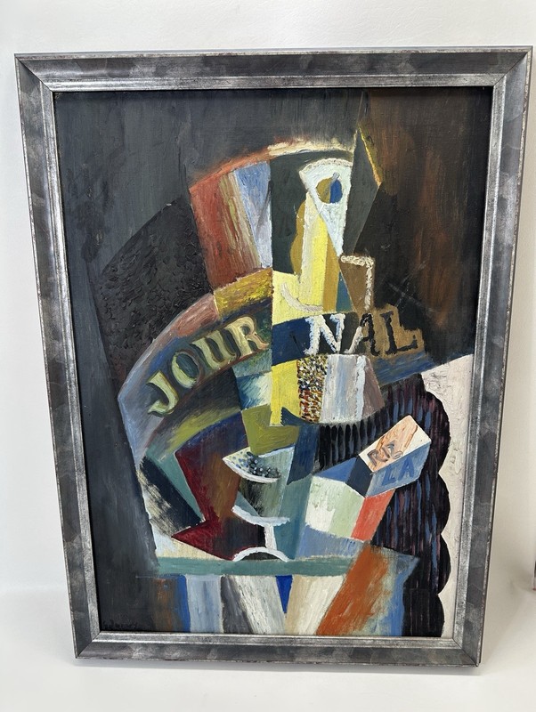 Cuban Style Painting Art Artwork Artist Unknown Cubanism Abstract 22” x 30.5”