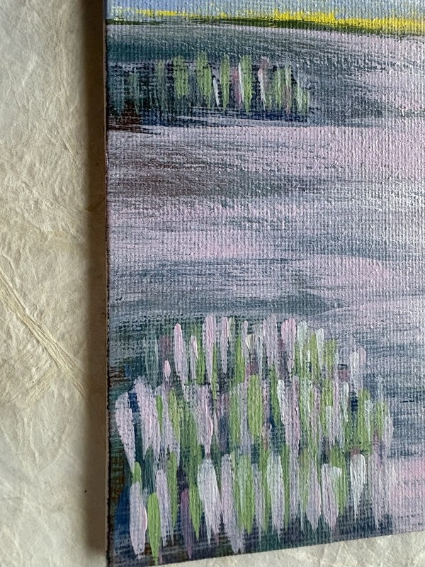 Abstract Contemporary Marsh Landscape Painting on Canvas Unframed Purple Gray gallery
