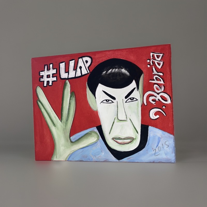 Original Star Trek SPOCK Pop Art PAINTING 11” X 14” Leonard Nimoy Acrylic