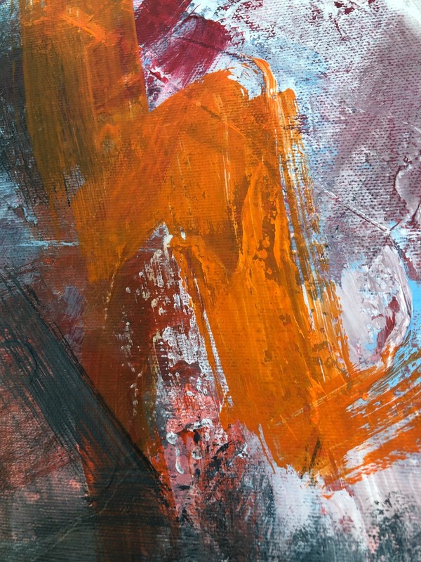 Large Abstract Expressionist Portrait Vibrant Acrylic Figurative Painting Modern gallery