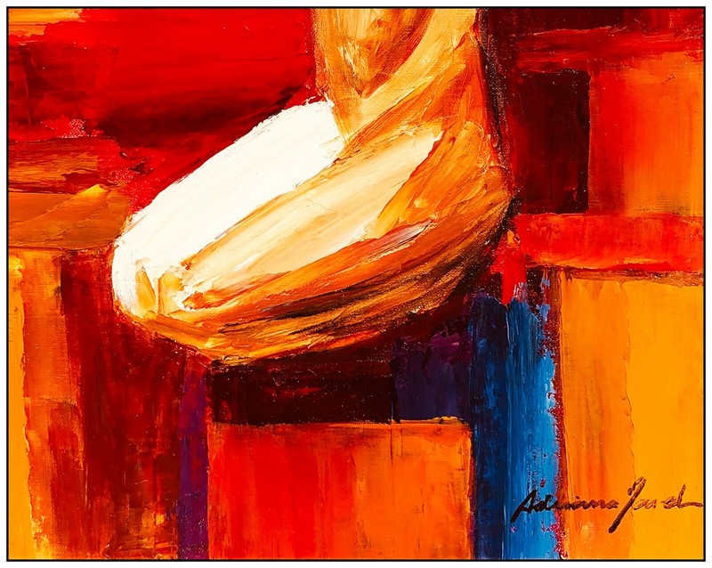 Adriana Naveh Painting Original Acrylic On Board Signed Female Still Life Framed gallery