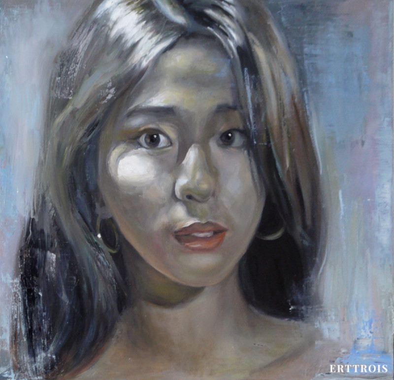 Original Oil Painting on Canvas Expressive Female Portrait Wall Art