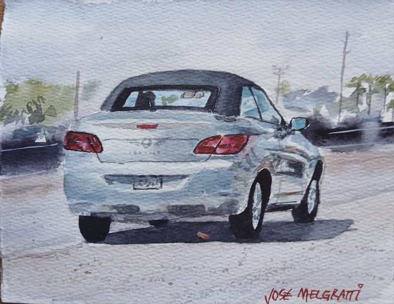 ORIGINAL Watercolor Painting Chrysler Car 6″ x 8″ NOT A PRINT