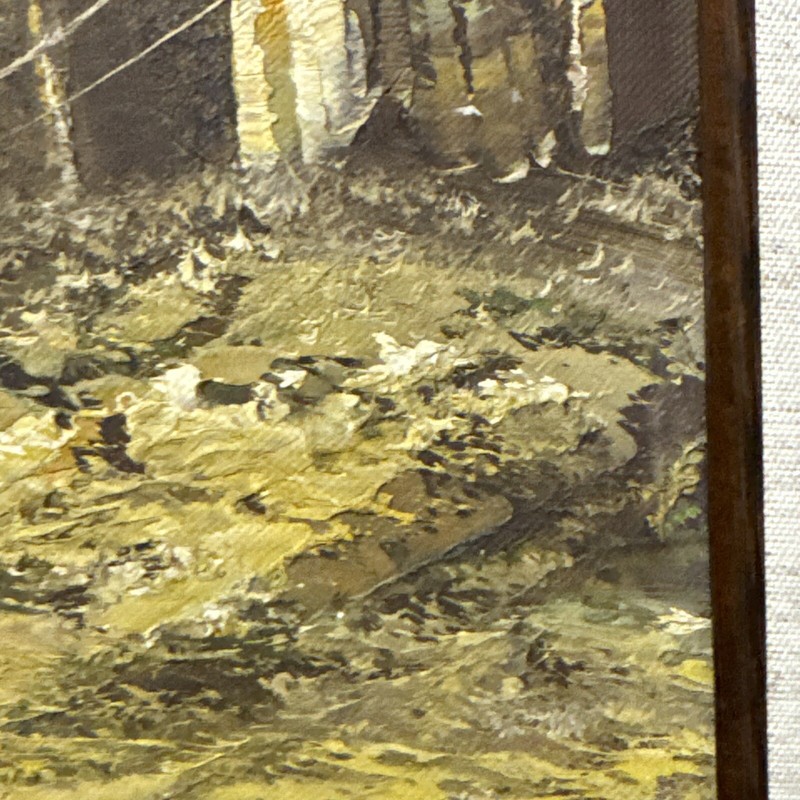 Large 20 1/2 X 16 1/2 Natural Landscape Oil On Canvas Signed gallery
