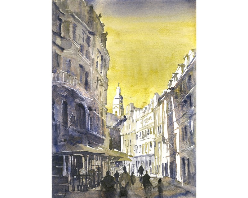 Riga Latvia cityscape street scene Old Town Eastern Europe Baltic Nations