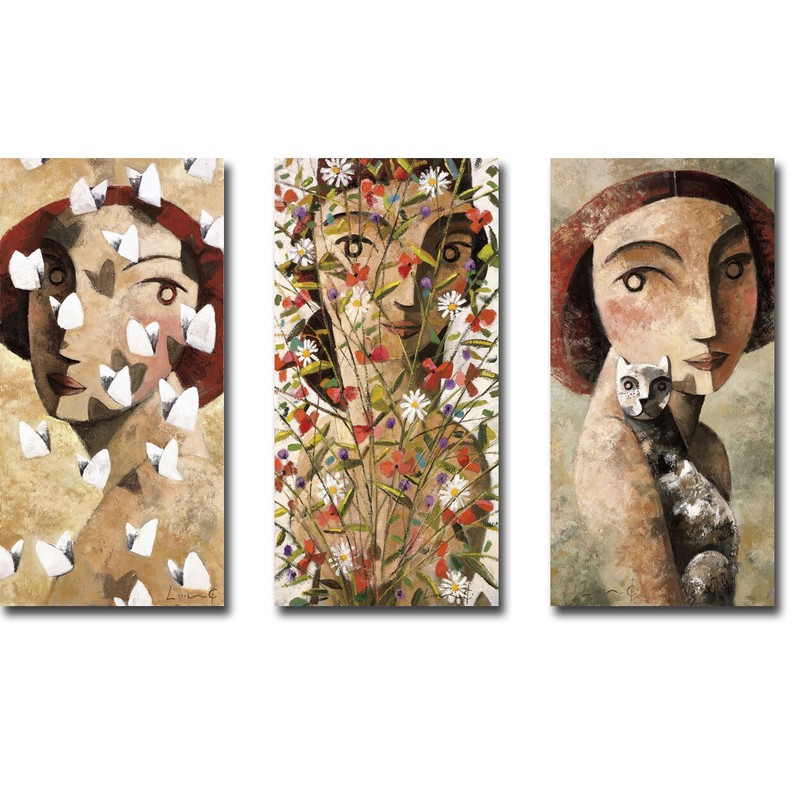 Sweet, Bouquet, & Mirame by Lourenco 3-pc Gallery Wrap Canvas Giclees 16 x 8 ea
