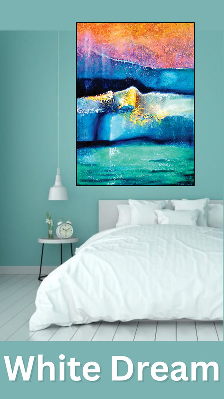 Landscape Painting Moving World over Water 30"x40" Acrylic on Canvas gallery
