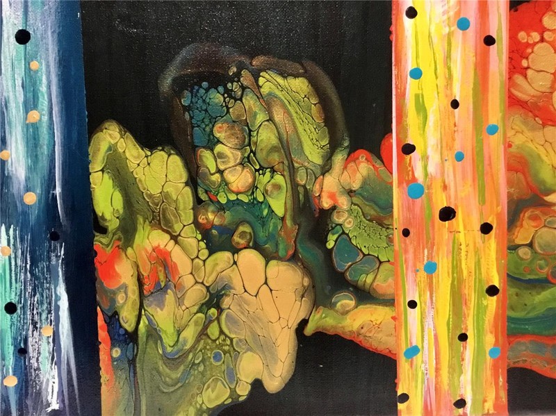 The Inner Work ~ Original Acrylic Pour Abstract Painting 10x20 Fluid Art gallery