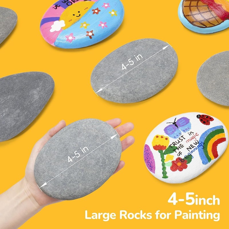 Natural Stones for Painting, 4-5 Inch - 30 Pack gallery