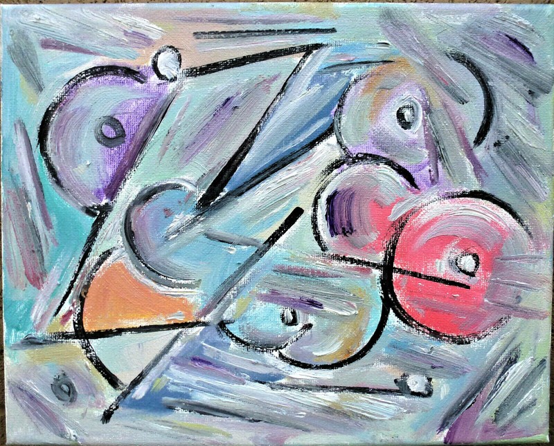 A ROUGH PATCH abstract NEW original 8×10 canvas WOW painting signed Crowell