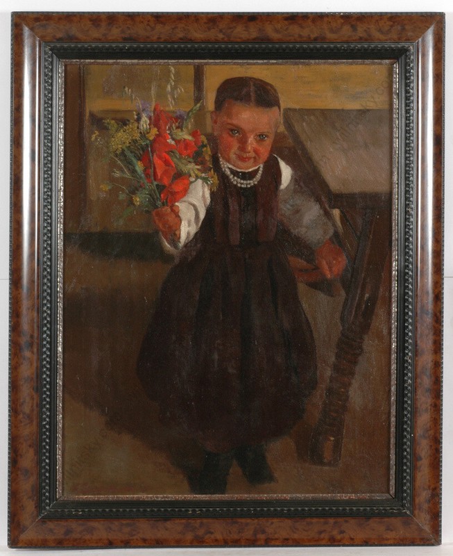 Ernst Zimmermann (1898-1966) «Flowers for mother», oil on canvas, 1918