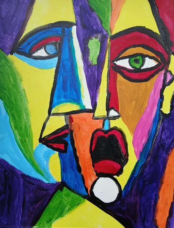 Expressionism/Abstract Two Peeps 11x14 Signed Colorful Hand Made Art Painting gallery