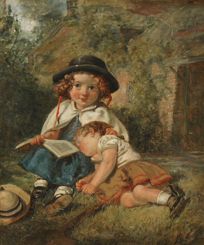 William Bromley (ca. 1818-ca.1888) "Restful company", oil on canvas, 1840/50s gallery