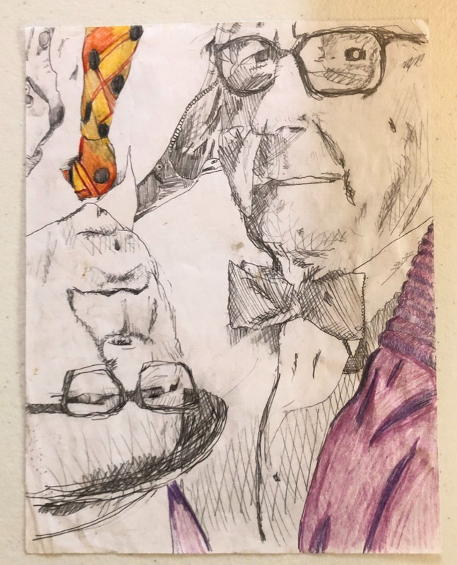 Original Artwork by Kunle Martins aka Earsnot IRAK – Two Old Dudes 2010