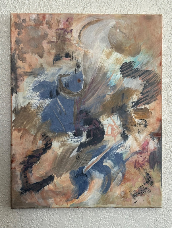 Original Abstract Art Acrylic on Stretched Canvas 11x14" Signed on back