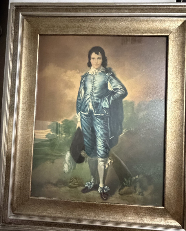 Vintage Blue Boy Framed Art 38 x 32 in Gorgeous Frame Heavy gallery