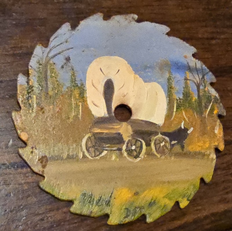 3″ Painting Frontier Wagon Saw Blade Rustic Home Decor Locker Fridge Magnet