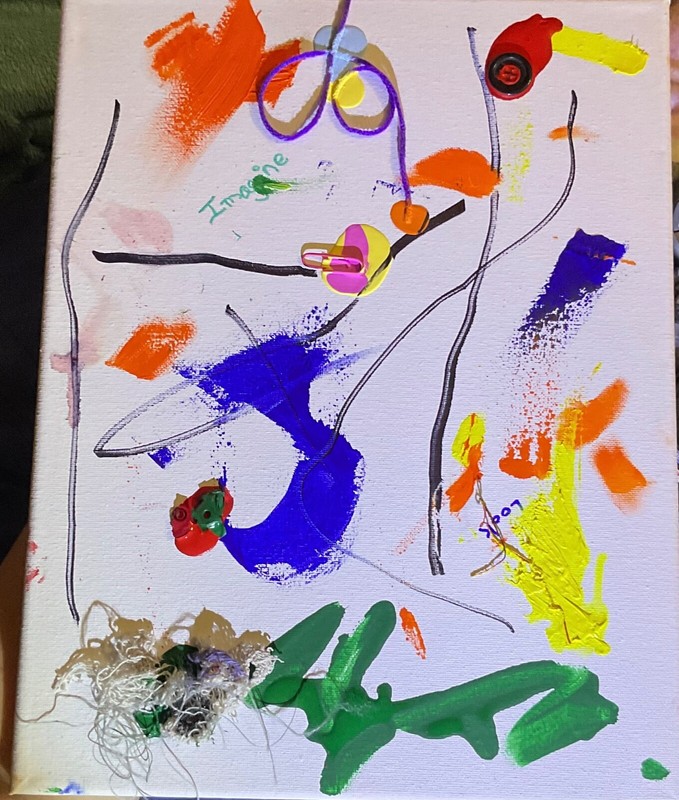Joan Miró Color Signed RARE Mixed Media Abstract Art – Inspired Style COA OOAK