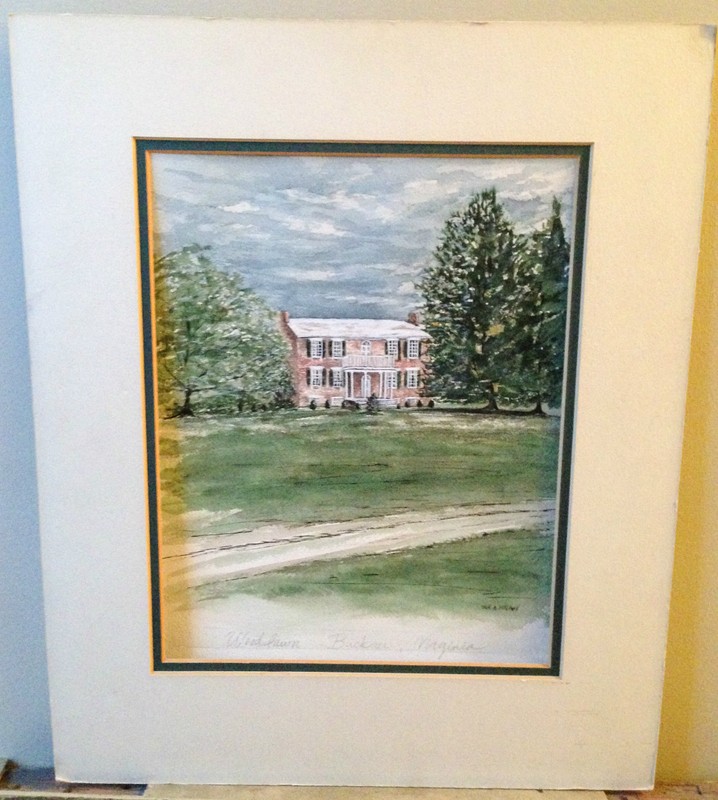 WOODLAWN PLANTATION WATERCOLOR PAINTING by JACK A. MITCHELL, BUCKNER, LOUISA, VA