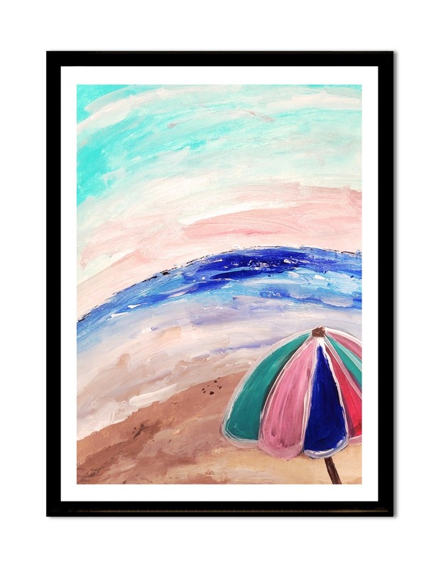 Elvi Abstract 9×11 Beach Painting On Paper Original modern art Expressionism