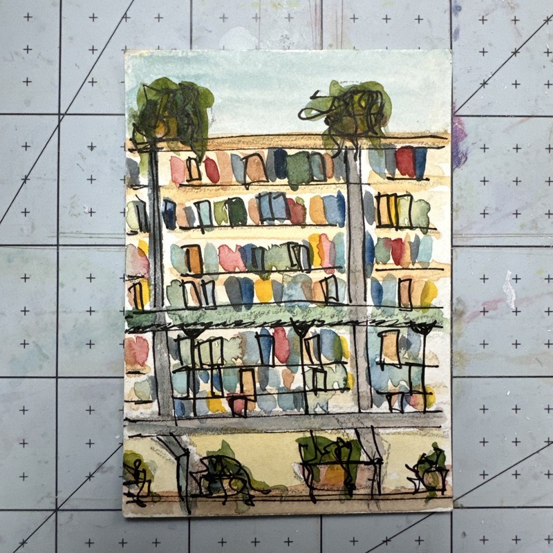 ACEO Original Art Card – Mexico City Study – 1K to OK #106