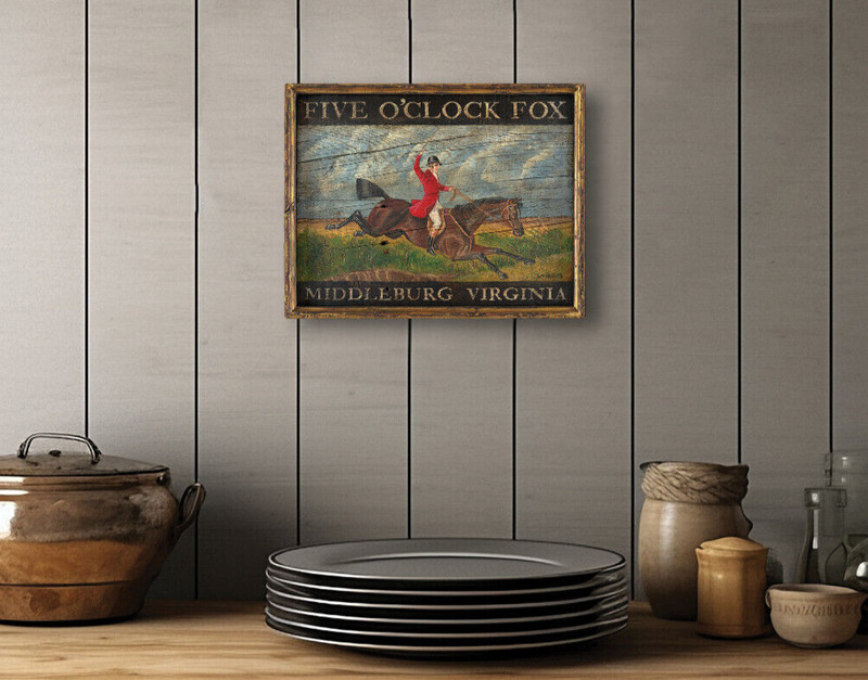 Fox Hunt "Five O'Clock Fox" - Pub Tavern Sign - Medium Repro of Original Art gallery