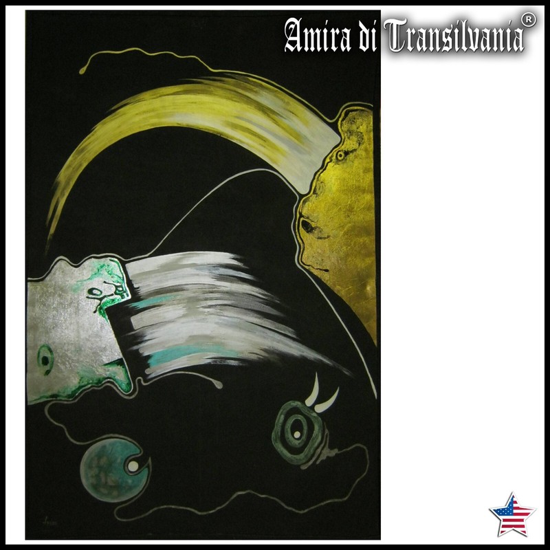 art painting modern contemporary abstract minimalist original black gold silver
