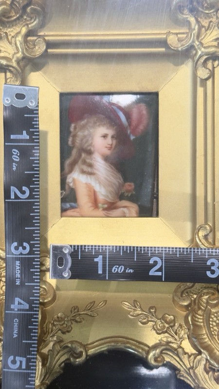 Antique 19thC Miniature Portrait Duchess of Devonshire Gainsborough Style 120K gallery