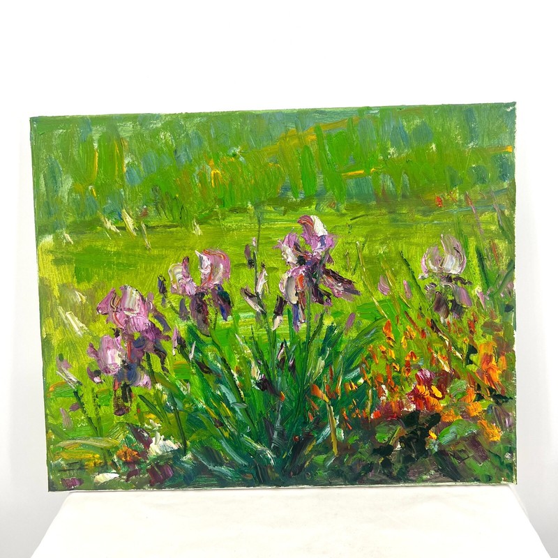 Original Oil Painting Tadeusz Seidel “Purple Flowers” Oil On Canvas 16”x20”