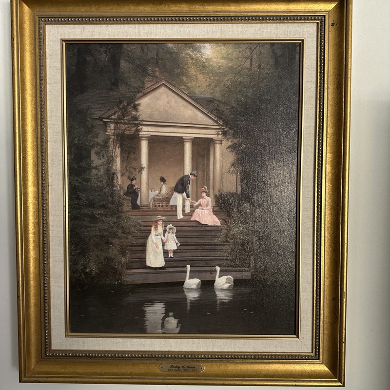 Feeding the Swans Painting by Edith Hayllar created in 1889 Original Replica