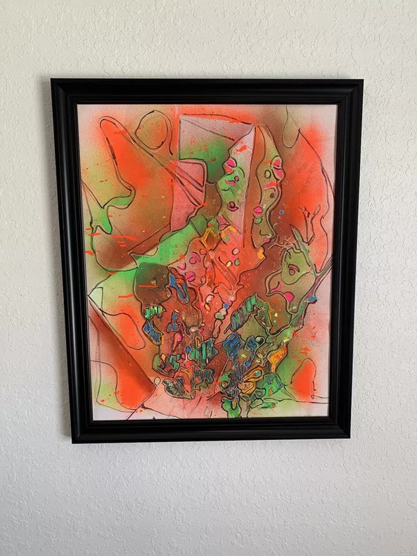 80'S NEW YORK ROSARIO PROVENZA MIXED MEDIA ABSTRACT GRAFFITI SPRAY PAINTING #11