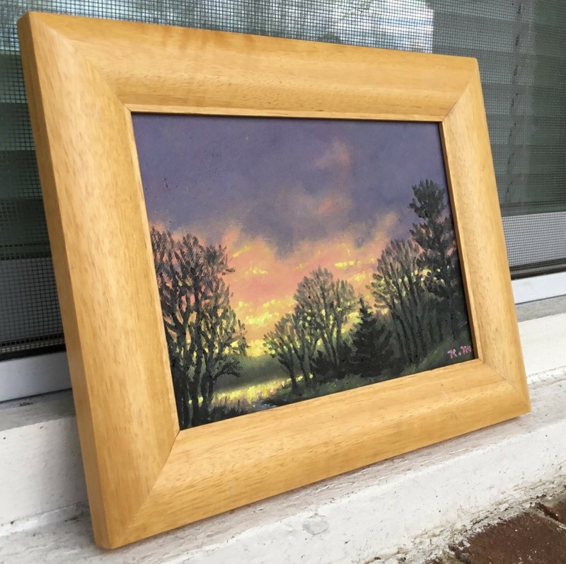 SKY LIGHT MINI # 12 - original framed oil skyscape painting on 5 X 7 inch canvas gallery