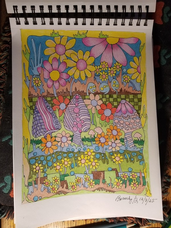 ORIGINAL OOAK COLOR PENCIL PAINTING LANDSCAPE PAGES FROM MY SKETCHBOOKS