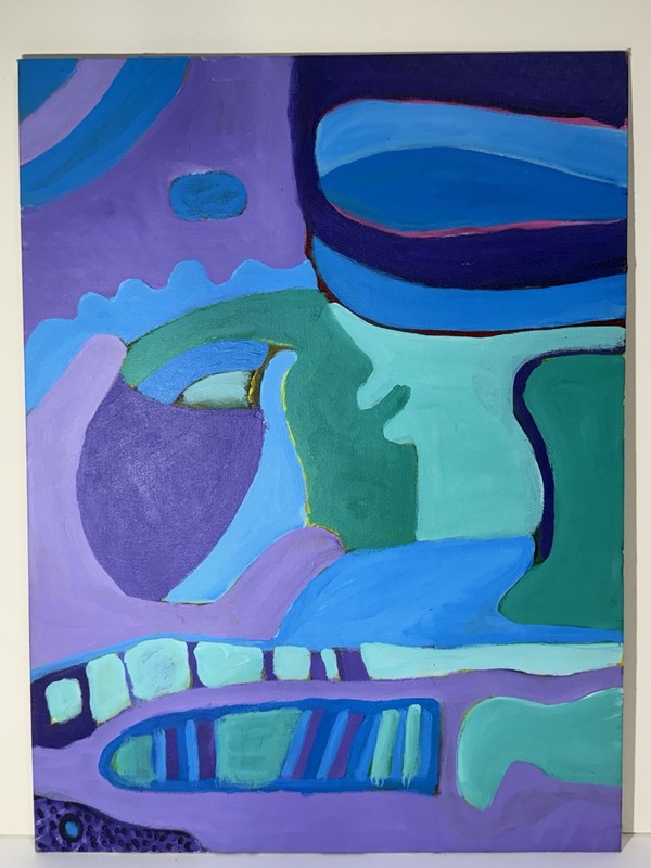 Visionary Expressionist Dream Painting By New York Outsider Artist Louise Abrams