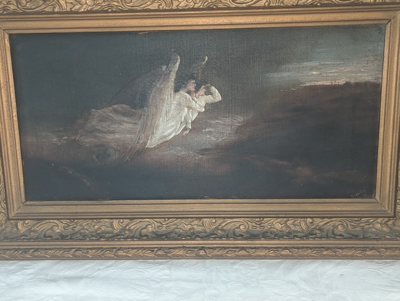Antique Painting After John Knighton Thompson's First Easter Dawn Angels gallery