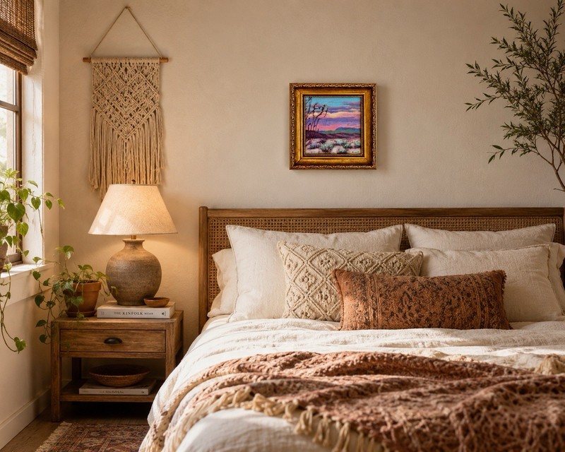 Original Desert Gold Landscape Painting Framed Southwest Sunset Wall Art gallery