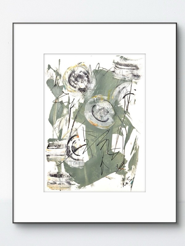 Original Abstract 9×12 Paper Ink Handmade Signed Fine Wall Art Decor 22