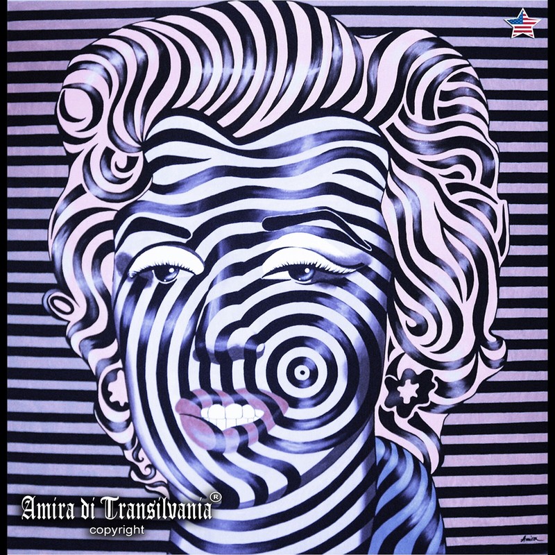 Marilyn Monroe Portrait Optical Painting Artist Pop Art Andy Warhol Portraiture