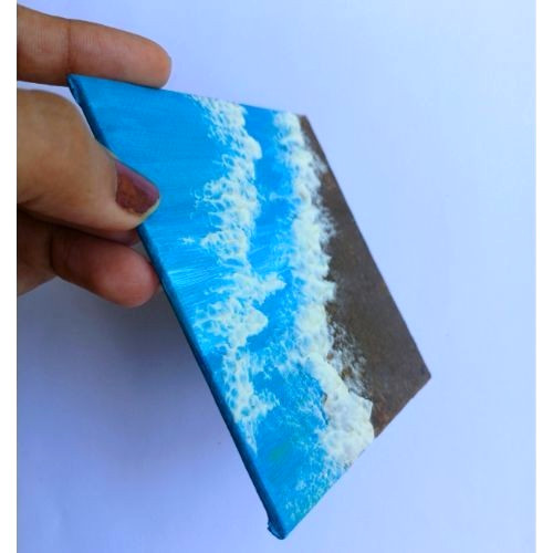 Original Sea Nature 4x4 Canvas Modeling Paste Texture 3D Art Hand Painting NEW gallery