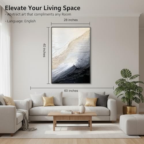 3D Textured White and Black Seascape Wall Art for 28x40inches x1 GMD-148 gallery