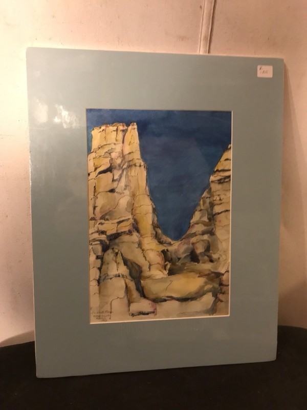Watercolor O’keeff’s White Place Emma L.Martin 13”X18”.C9pix4details. MAKE OFFER