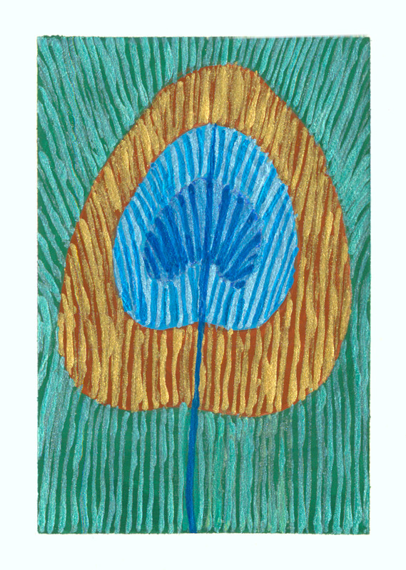 ACEO Original Peacock Feather Macro Birds Mini Painting Small Art OneCraftyLady