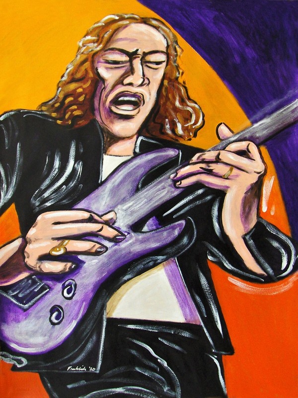 METALLICA KIRK HAMMETT PAINTING esp guitar master of puppets cd ride lightening