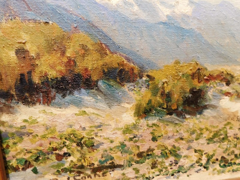 1951 Plein Air Impressionist DESERT Landscape OIL Painting Paul Conner 24 x 20 gallery