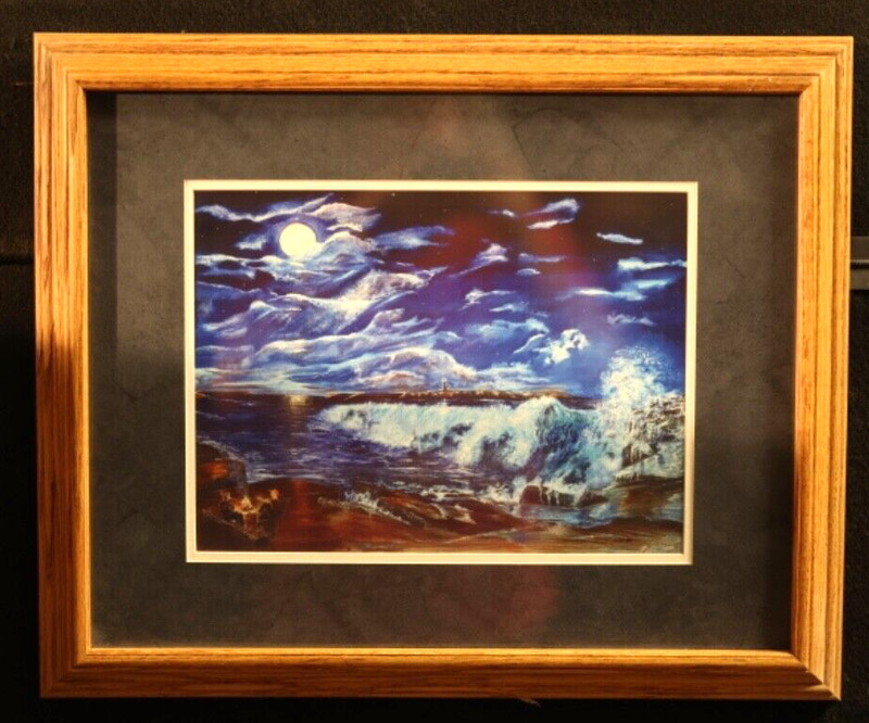von Wening art Glowing Fire on the Beach serenaded by Guitar &Stars oil Painting