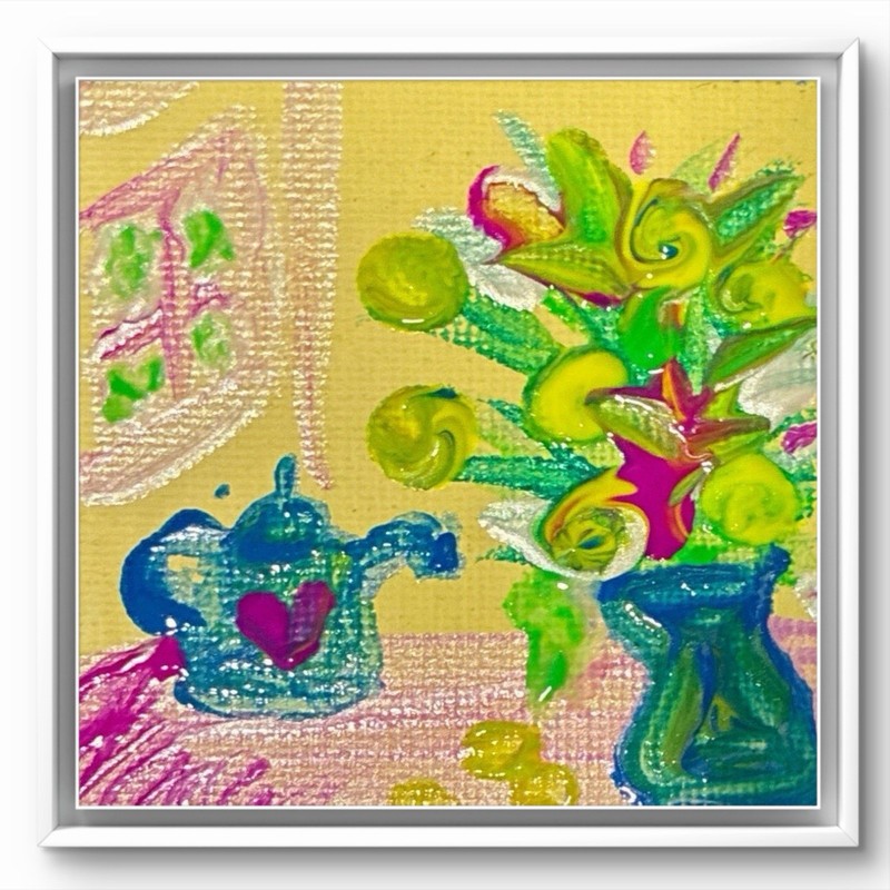 BLESSED#1441 Secret Garden Gate Canvas Miniature 2.5×2.5 Original Art magnetic