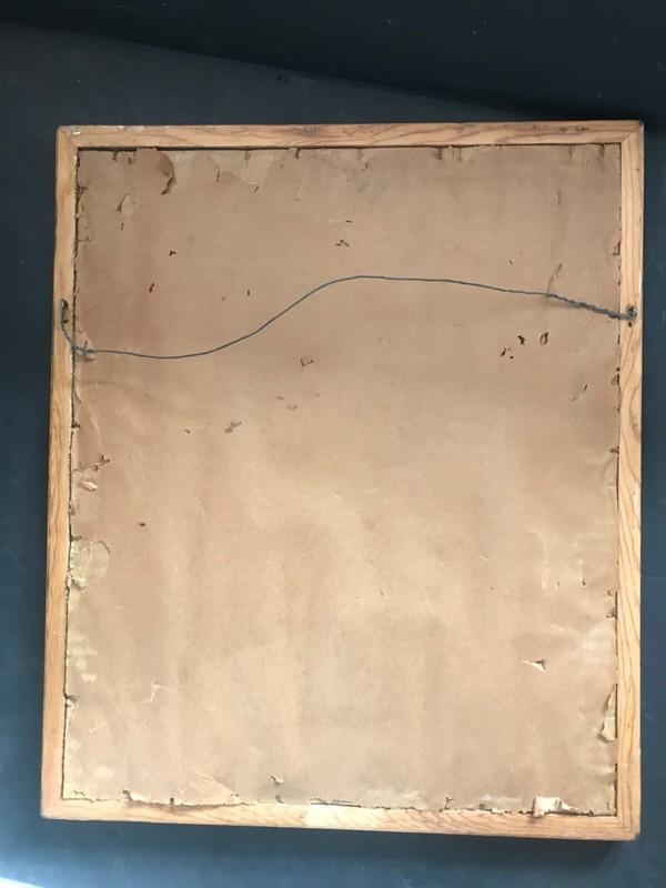 Old Signed Clipper Ship Painting on Silk Gold Frame Under Glass gallery