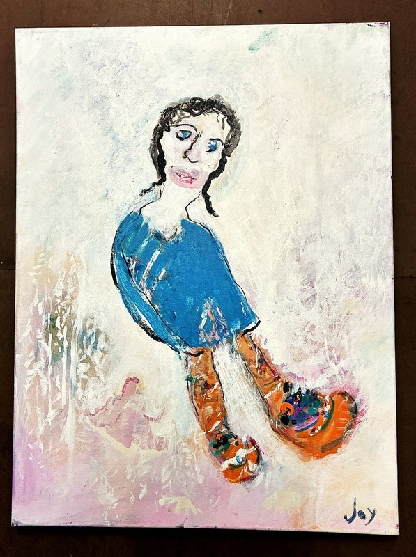 Joy Anderson Signed Oil Painting on Canvas Girl 18×24 Malibu California Artist