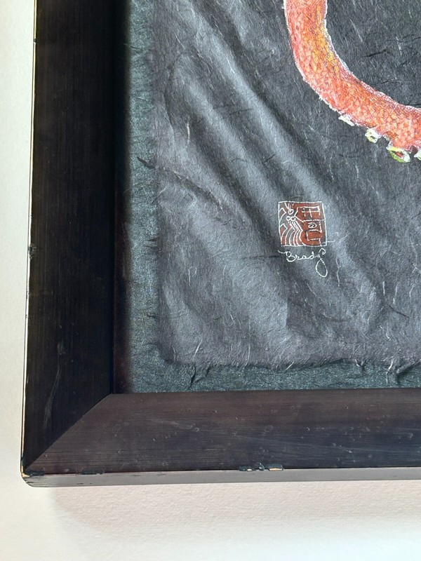LARGE Original Hawaiian Fine Art by Carrie Lee Brady Octopus Gyotaku Mixed Media gallery